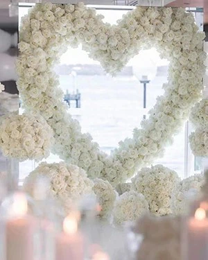 heart shaped flower arch