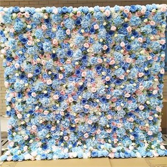 Pushti va moviy gulli devor