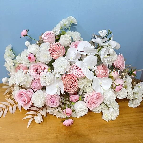 pink and white flower arrangements wedding