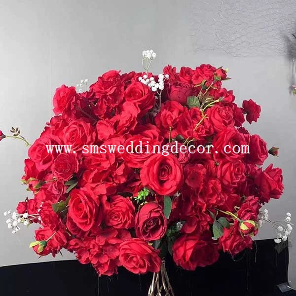 silk red rose balls
